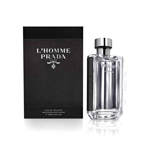 Prada L'Homme For Men Eau De Toilette Spray, 3.3 Fluid Ounce,(Packaging may vary)