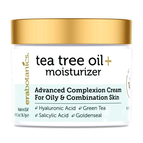 Era Organics Tea Tree Cream Face Moisturizer for Oily Skin - Advanced 7X Balancing Oily Skin Moisturizer - Non-Greasy Moisturizer - Tea Tree Oil for Skin