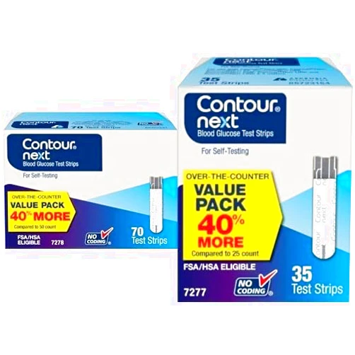 Ascensia CONTOUR NEXT Blood Glucose Test Strips for Diabetes, 70 Count + 35 Count (105 Total Strips)