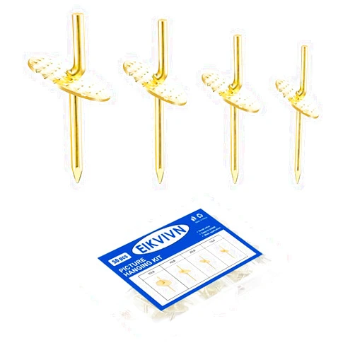 Eikvivn 50pcs Picture Hanging Nails, Eivikin Picture Hangers Holds 10-60lbs, One Step Hangers,Picture Hanging Pins for Drywall, Picture Frame, Canvas, Mirror Hanging Decoration