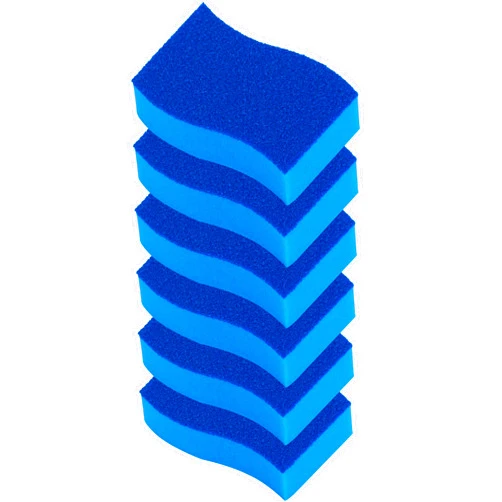 ELITRA HOME Heavy Duty Scrubber Sponge, with Smell Resistant Hydrophilic Foam Technology, Odorless - Blue - (6 Pack)