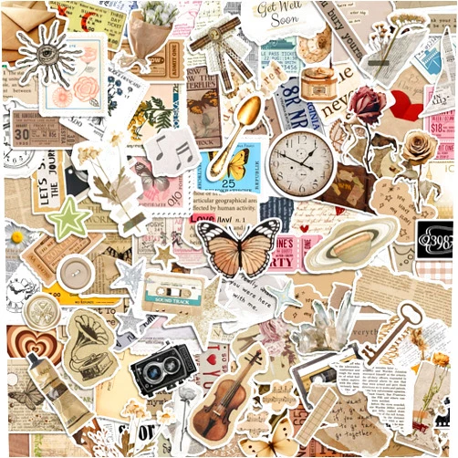 Slapaflife 300 Pcs Vintage Stickers, Junk Journal Supplies, Cute Stickers for Journaling Supplies, Junk Journal Supplies, DIY Paper Crafts, Water Bottle Laptop Computer