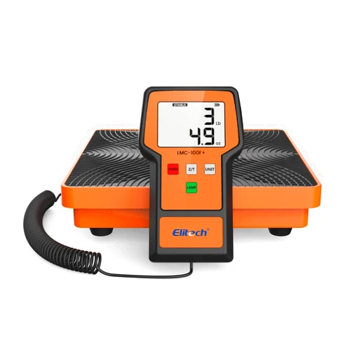 Elitech LMC-100F+ Refrigerant Charging Weight Scale 110Lbs Freon Scale High Precision for HVAC with Case