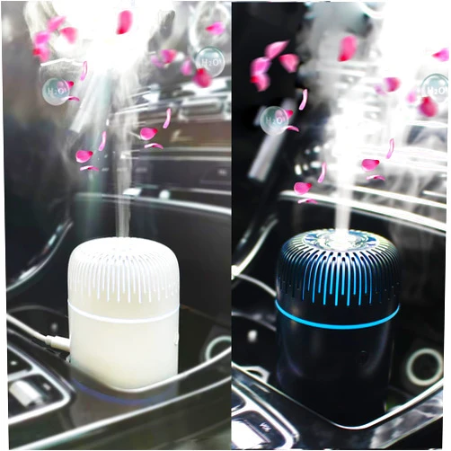 Unee USB Car Diffuser 2 pcs (Black&White) USB 100ml Small Humidifier Essential Oil Aroma Diffuser Aromatherapy Diffusers Cool Mist for Car Home Office