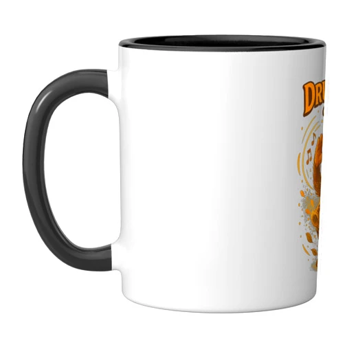 Drum Monkey Rhythm Musical Joy Ceramic Mug, Black/White