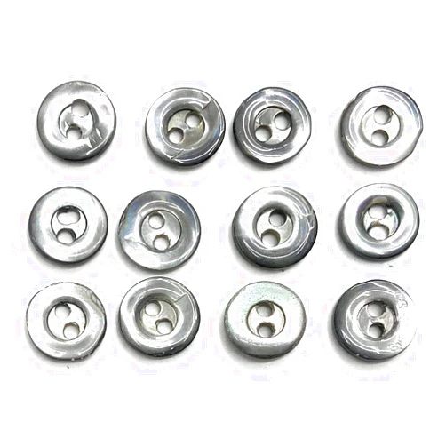 Katz Trimming / Trims Unlimited Vintage 12 Grey Ocean Pearl -Mother of Pearl Buttons 5 16''- 8mm - Gray Blouse Buttons ,Shirt Buttons , Grey Buttons 3/8inch size 16