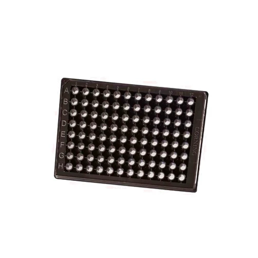 Corning 4580 Cyclic Olefin Copolymer 96 Well Half High Content Imaging Glass Bottom Microplate with Lid (Case of 10)