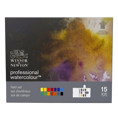 Winsor & Newton Professional Watercolor Paint Set, Field Box, 12 Half Pan