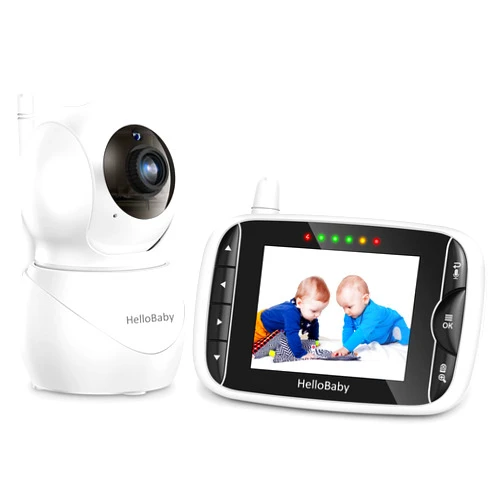 HelloBaby Monitor with Camera and Audio, IPS Screen LCD Display Video Baby Monitor No WiFi Infrared Night Vision, Temprature Screen Lullaby, Two Way Audio and VOX Mode (HB66pro)