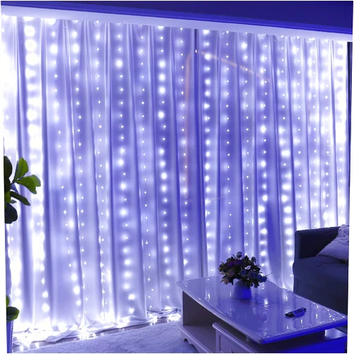 HXWEIYE 300LED White Fairy Curtain Lights for Bedroom, 3mx3m 8 Modes USB Plug in Window Christmas Led String Hanging Lights with Remote for Backdrop Wedding Party Home Garden Outdoor Indoor