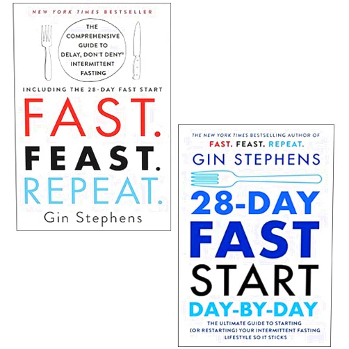 Gin Stephens 2 Books Collection Set (28-Day FAST Start Day-by-Day, Fast Feast Repeat)