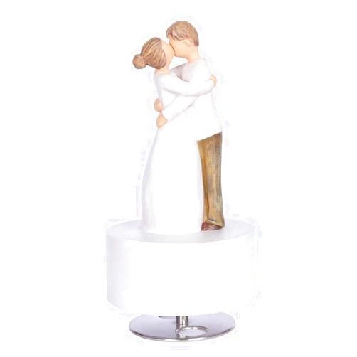 NIWUSUO Can't Help Falling in Love Music Box, Lovers Musical Boxes Couple Music Box Figurine - Gifts for Lover (Kiss of Love)