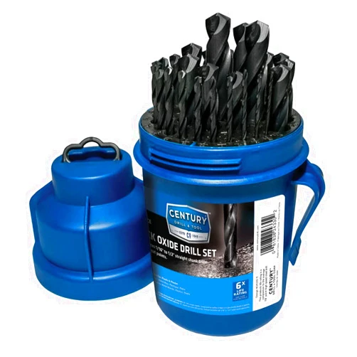 Century Drill & Tool, 24330, 29PC Set,Jobber Drill Bit,Pro-Grade, Made in The USA, Black Oxide Drill Bits