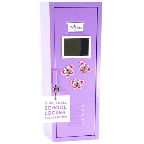 Emily Rose 18 Inch Doll Clothes Storage Option - Bright Purple School Locker with TONS of Accessories | 18