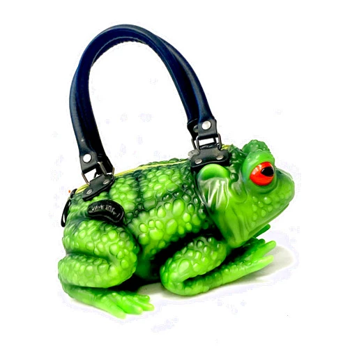Windy Willow Green Glow in the Dark Toad with Red Eyes - Bag Purse Satchel Handbag Crossbody Witch Frog Cottagecore Goblincore Dark Gothic Aesthetic
