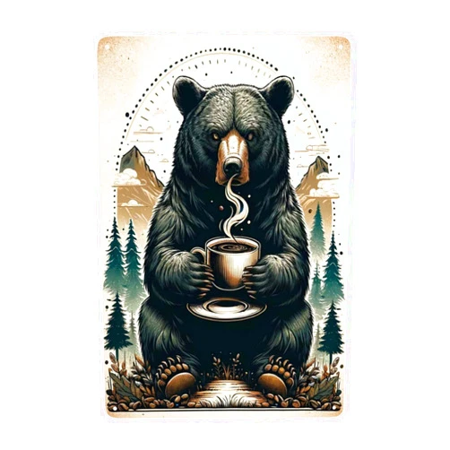CDSASHCA Morning Brew in the Wild Metal Wall Art Rustic Bear & Coffee Cup Tin Sign Cozy Cabin Decor for Kitchen & Living Room Vintage Metal Antique Tinplate Unique Gift for Wilderness Enthusiasts 12x8inch