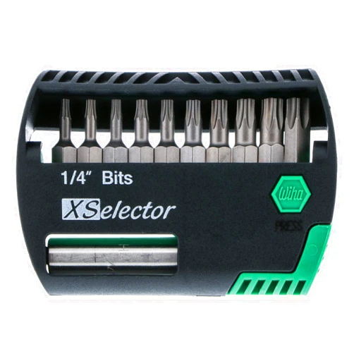 Wiha 79447 X-Selector Bit Set with Tamper Resistant Torx Bits and Quick Release Holder