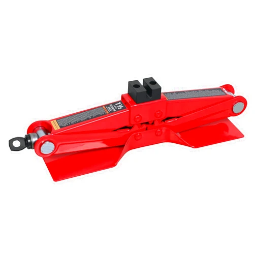BIG RED AT10152S4R Torin Portable Steel Scissor Jack with S04 Engineering PVC Saddles: 1.5 Ton (3,000 lb) Capacity, Red
