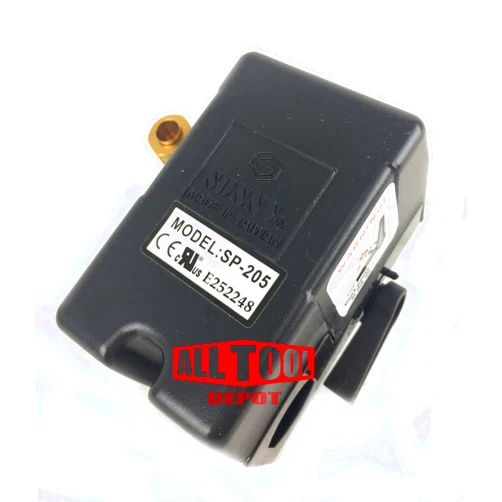 All Tool Depot Heavy Duty Air Pressure Switch Sunny H1, 1 port, 140-175 PSI, 25 Amp, Auto/Off Cut-Out Lever