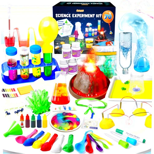 JOPSHEEN 70 Experiments Science Kits for Kids, Science Projects S.T.E.M Activies Toys Gifts for Boys & Girls, Educational Science Lab, Volcano Kit, Chemistry Set