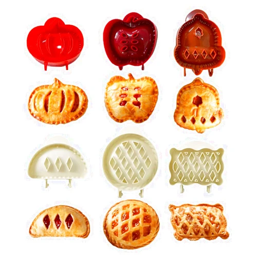 LONEA 6 Pack Hand Pie Molds for Baking - Dough Presser Mini Pocket Pie Molds - Fall Thanksgiving Hand Pie Press Mold Maker - Halloween Apple Pumpkin Pie Mold - One Press Autumn Cottage Pie Cutter