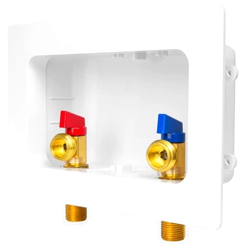 EFIELD Premium Washing Machine (Laundry) Outlet Box with Center Drain, 1/2 inch Sweat MIP x 3/4 inch MHT Connection, White (Standard),(WM029)
