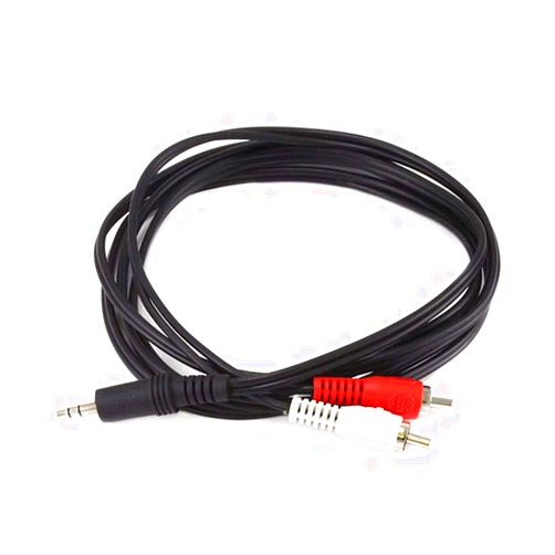 Monoprice Audio/Stereo Cable - Single 3.5mm TRS Plug to Dual RCA Plug, Mp3 Player/Phone Headphone Output to Home Audio System, 6 Feet, Black