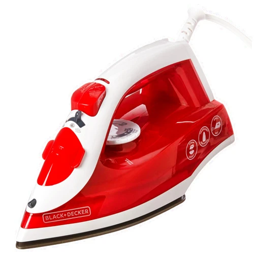 Black+Decker, Red, Variable Control Compact Iron, TrueGlide Premium Nonstick Soleplate, Ergonomic Mist/Steam Burst