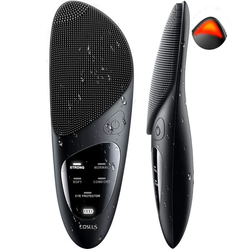 COSLUS Facial Cleansing Brush Silicone Face Scrubber: Waterproof Rechargeable Face Wash Brush, 4 Cleansing Modes, Electric Face Exfoliator for Men Women Cleaning, Exfoliating, Massaging
