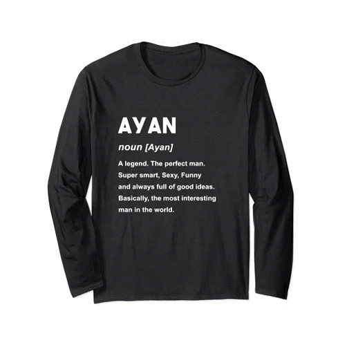 Ayan Name Shirts & Gifts Ayan Name Shirt | Ayan Long Sleeve T-Shirt