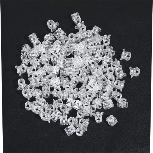 DIYOVNAK 100-Piece Pack of 0.39inch/1cm Hair Claws Clips - Plastic Mini Hairpins for Women & Girls - Hair Accessories & Gifts - Hair Clip Clamp (100 pieces-clear)