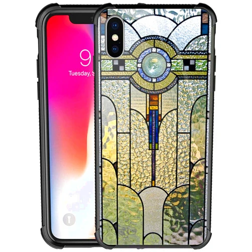 CARLOCA Compatible with iPhone XR Case,iPhone XR Cases for Girls Women Boys,Art Deco Stained Glass Window Pattern Design Shockproof Anti-Scratch Case for iPhone XR 6.1-inch