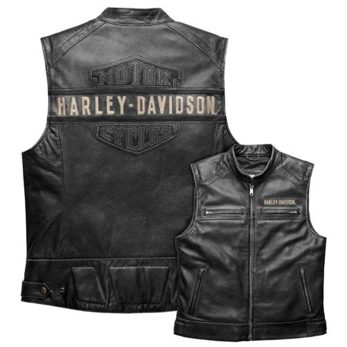 JILDISH Iconic HD Men’s Passing Link Leather Biker Vest – Motorcycle Road Warrior