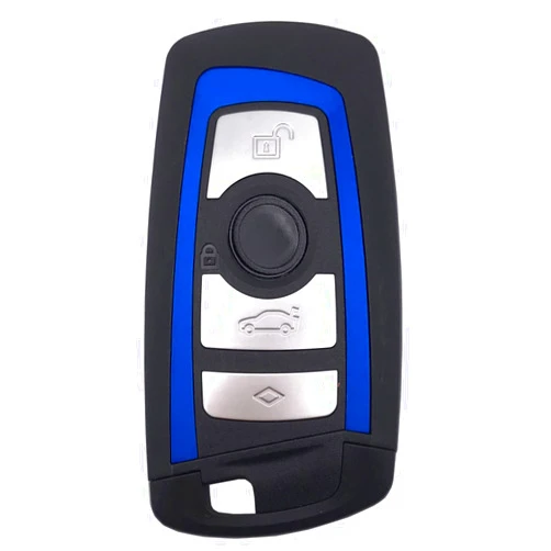 Arrvweer Keyless Entry Remote Control Key Fob Case Cover replacement for BMW 1 2 3 4 5 6 7 Series X3 M2 F Series 235ix 320 E90 E92 E93 X5 F10 F20 F30 F40 (Blue 4 Buttons)