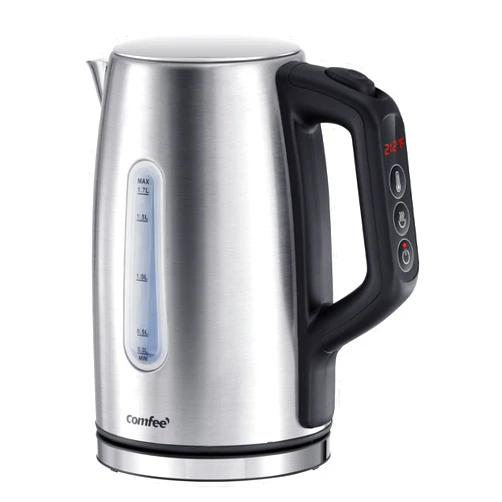 COMFEE' Stainless Steel Electric Kettle, Temperature Control with 6 Presets, 1-Hr Keep Warm, Kettle Water Boiler 1.7 Litres, 1500W with Viewing Window, Auto-Off and Boil-Dry Protection
