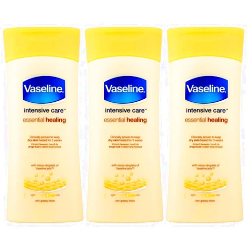 Vaseline Intensive Care Essential Healing Body Lotion - 6.76 Fl Oz / 200 mL x 3 Pack