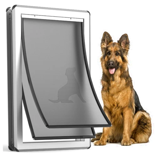 Yicostar Aluminum XL Dog Door for Exterior Door,Open Size:24.4