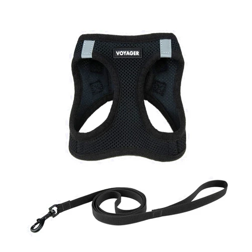 Best Pet Supplies Voyager Step-in Air Cat Leash Harness Set - All Weather Mesh, Step in Vest Harness for Small and Large Cats by Best Pet Supplies - Black, XXS (Chest 12-13.5