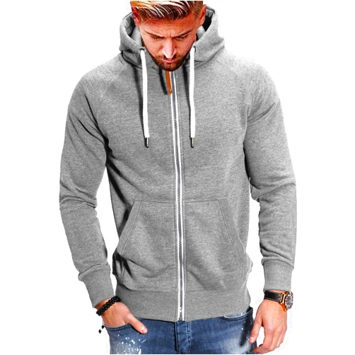 Generic Hoodies for Men Zip Up, Men's Full Zip Hoodie Long Sleeve Solid Color Drawstring Hooded Sweatshirt Casual Fleece Jackets