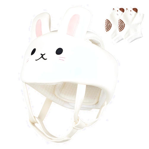 CORSTAE Baby Helmet for Crawling Walking – Soft and Lightweight Baby Head Protector with Adjustable Straps, 360° Protection for Toddlers, Cute Bunny Ears Design, Perfect Baby Fall Back Head Protector