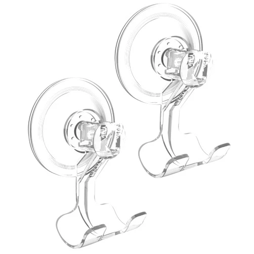 VIS'V Suction Cup Razor Holder, Clear Suction Cup Razor Hooks Shower Wall Removable Bathroom Suction Razor Hanger Heavy Duty Suction Blade Shaver Holder for Men and Women - 2 Pcs