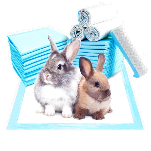 Tfwadmx 100 Pcs Rabbit Pee Pads Disposable Cage Liners Leak-Proof Super Absorbent Potty Training Pad for Puppy Guinea Pigs Hedgehog Hamsters Chinchillas Cats and Other Small Animals