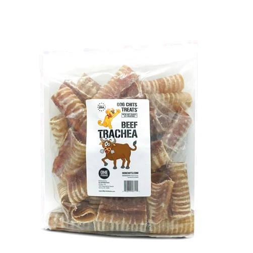 Dog Chits Beef Trachea for Dogs - Dog and Puppy Chews | Amazing for Joints | Made in USA | 1 Pound | All-Natural Treats | Large and Small Dogs | Nothing Added