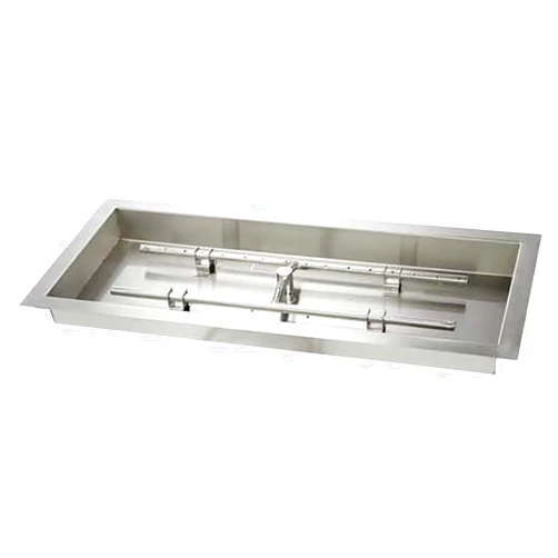 Hearth Products Controls HPC Fire Stainless Steel Fire Pit H Burner Pan w/Burner Included (30X12SS-H-LP), Propane, 30x12-Inches