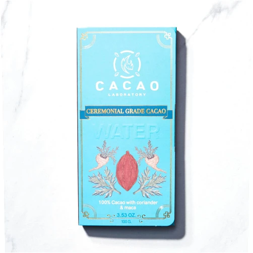 Cacao Lab Single-Origin Ceremonial Cacao | Water Blend: 100% ceremonial-grade cacao with coriander and maca (3.53 oz)