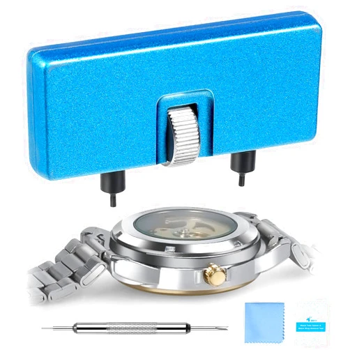 JOREST Watch Battery Replacement Kit, Watch Back Remover for Rotate Open Watch Cover, Watch Opening Tool, Watch Strap Removal, Watch Case Opener with Anti-scratch film, Spring Bar, Instruction Manual