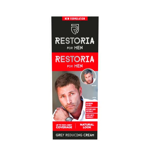 Restoria Grey Reducing Cream for Men - Hair Cream for Restoring Natural Hair Colour Gradually, Up to 100% Grey Coverage - Vegan, 100ml