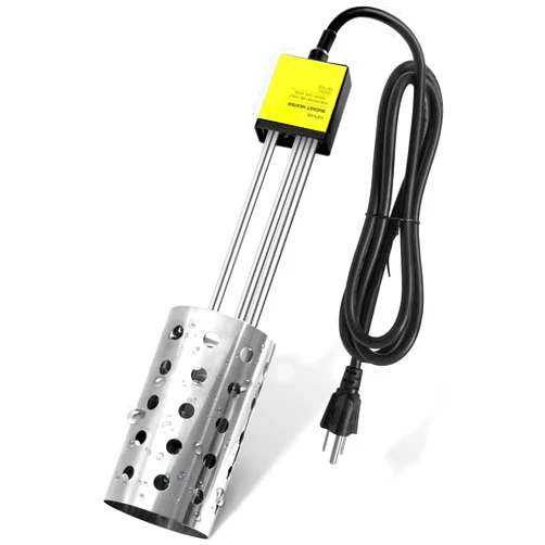 GESAIL 1500W UL-Listed Immersion Heater, GESAIL Bucket Water Heater with 304 Stainless-Steel Guard, Submersible Bucket Heater with Thermostat and Auto Shutoff, Perfect for Home Travel and Winter Job