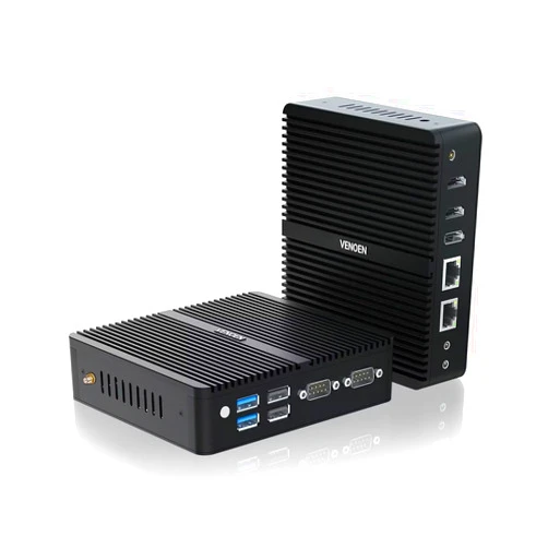 VENOEN Mini PC Fanless Mini Desktop with 12Th Gen N100 CPU, Small PC Support 4K Triple Display, 8G RAM 128GB M.2 SSD, 2xLAN, 2xRS232 COM, 2.4/5G WiFi, BT 4.0, Win 11 Pro Industrial Mini PC