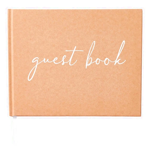TRULIVA Rustic Wedding Guest Book, Sign in Guestbook for Wedding Reception, Kraft Paper Hard Cover, 7